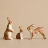 Handmade Wooden Bunny Family