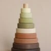 Wooden Pyramid Stacker - Olive