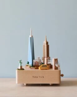 Wooden New York Music Box