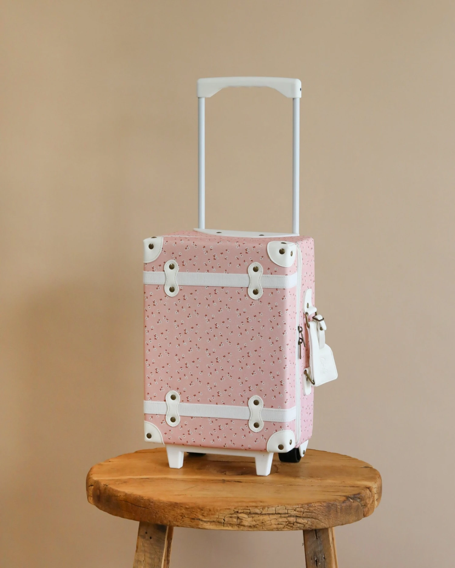 Olli Ella See-Ya Suitcase - Pink Daisies