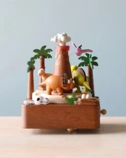 Pre-order: Wooden Volcano & Dinosaur Music Box (ships Early November)