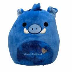 Valentine Squishmallow Berjon The Dark Blue Boar With Jewel Tone Fuzzy Belly And Hearts 12" Stuffed Plush By Kelly Toy