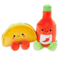 Hallmark Better Together Taco And Hot Sauce Magnetic Plush, 5"
