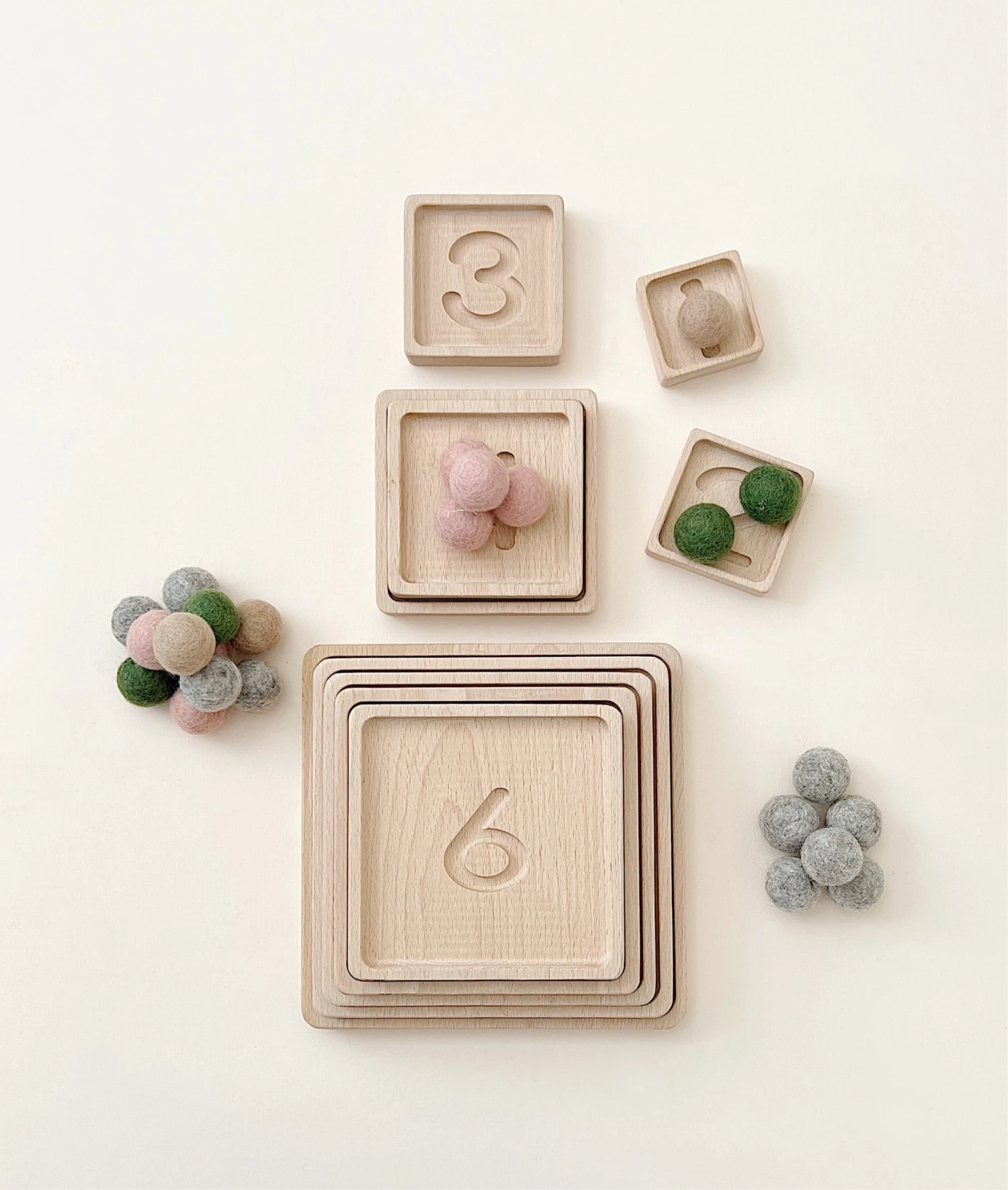 The Original Wooden Pyramid Counting Trays - Made In USA