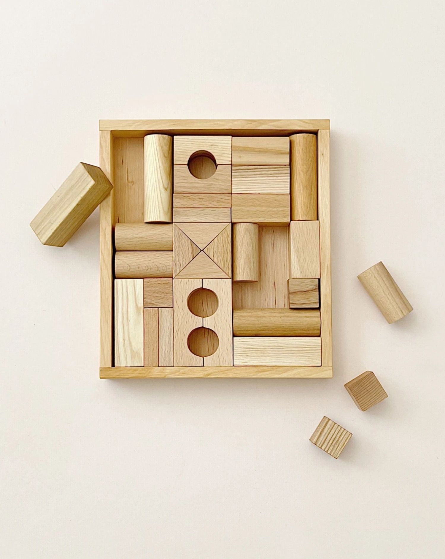 Wooden Building Blocks With Tray - Image 2