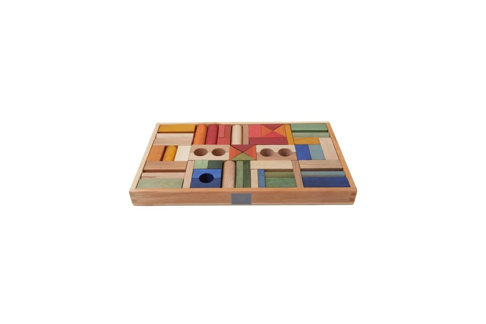 Wooden Rainbow Blocks In Tray - 54 Pcs - Image 6
